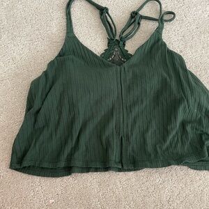 Aerie Green cami crop Top